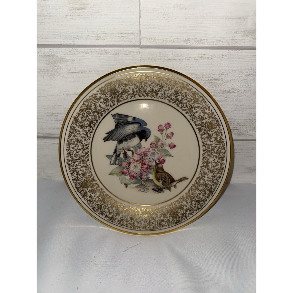 Lenox BOEHM‎ BIRDS Collectible Plate Black-Throated Blue Warbler